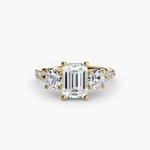 Three – Stone with Pavé Band 3