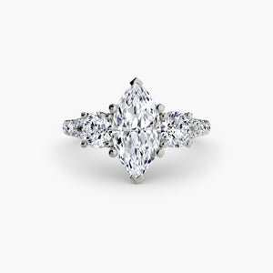 Three – Stone with Pavé Band 3