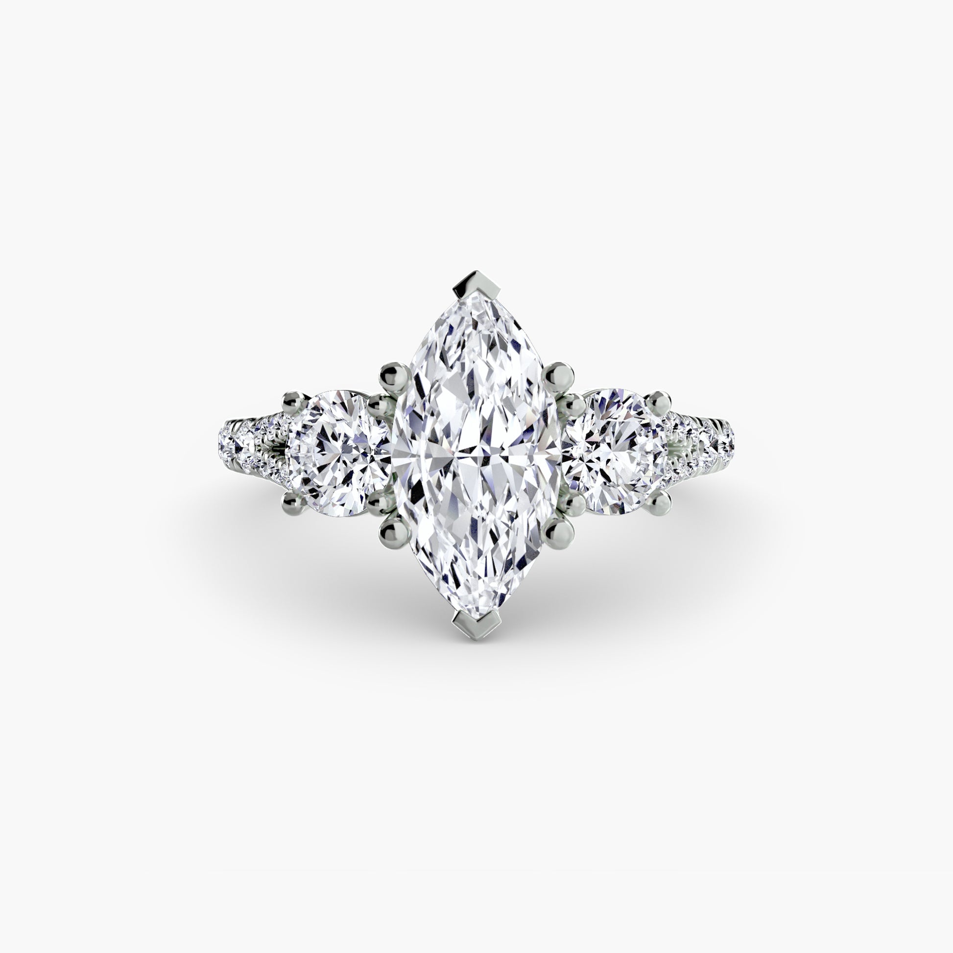 Three – Stone with Pavé Band 3