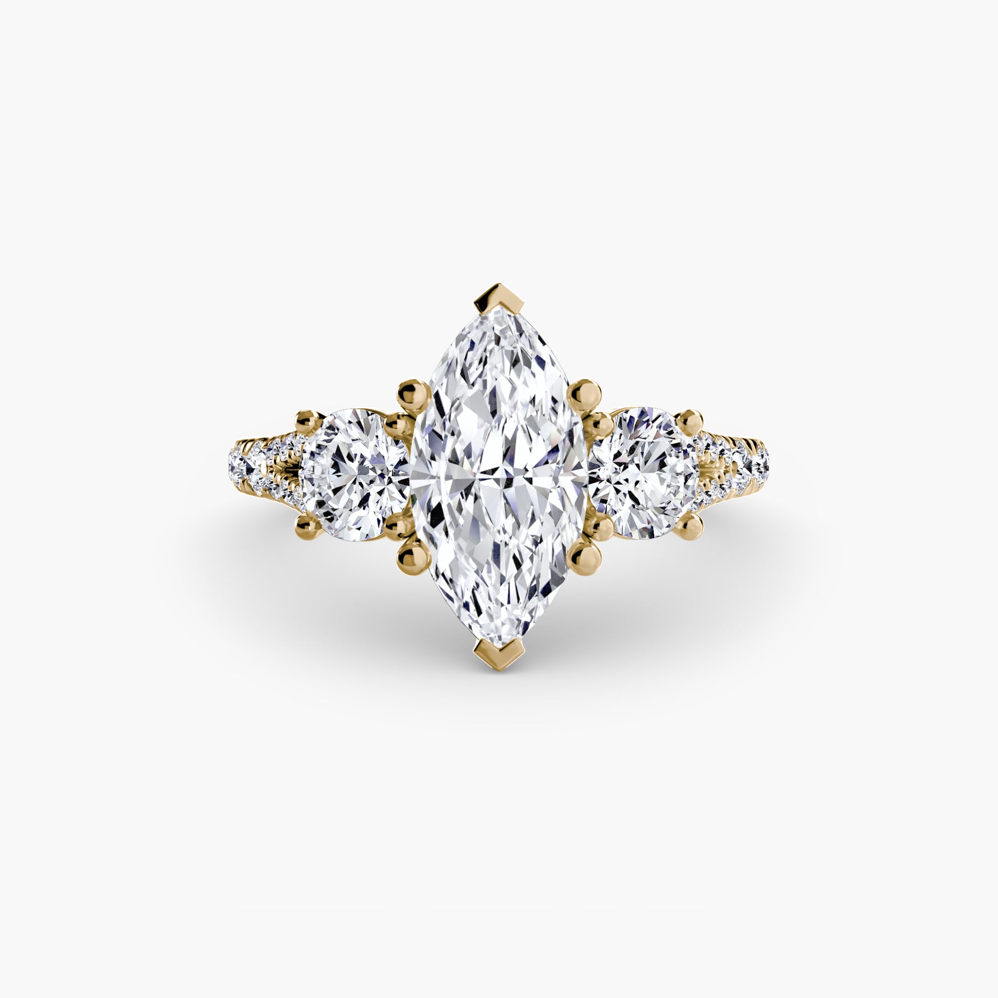 Three – Stone with Pavé Band 3