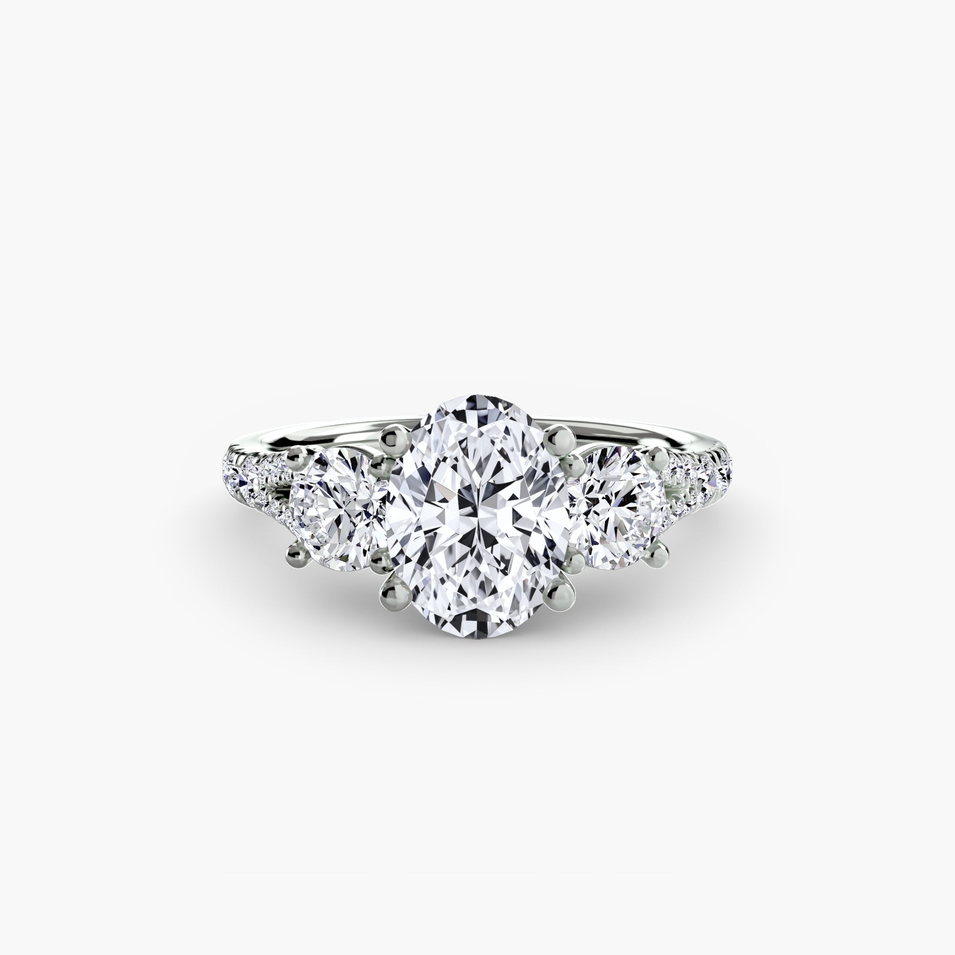 Three – Stone with Pavé Band 3