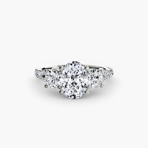 Three – Stone with Pavé Band 3