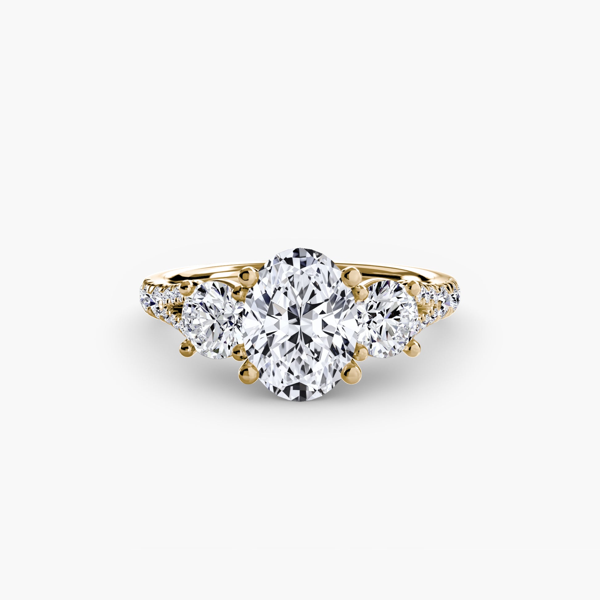 Three – Stone with Pavé Band 3