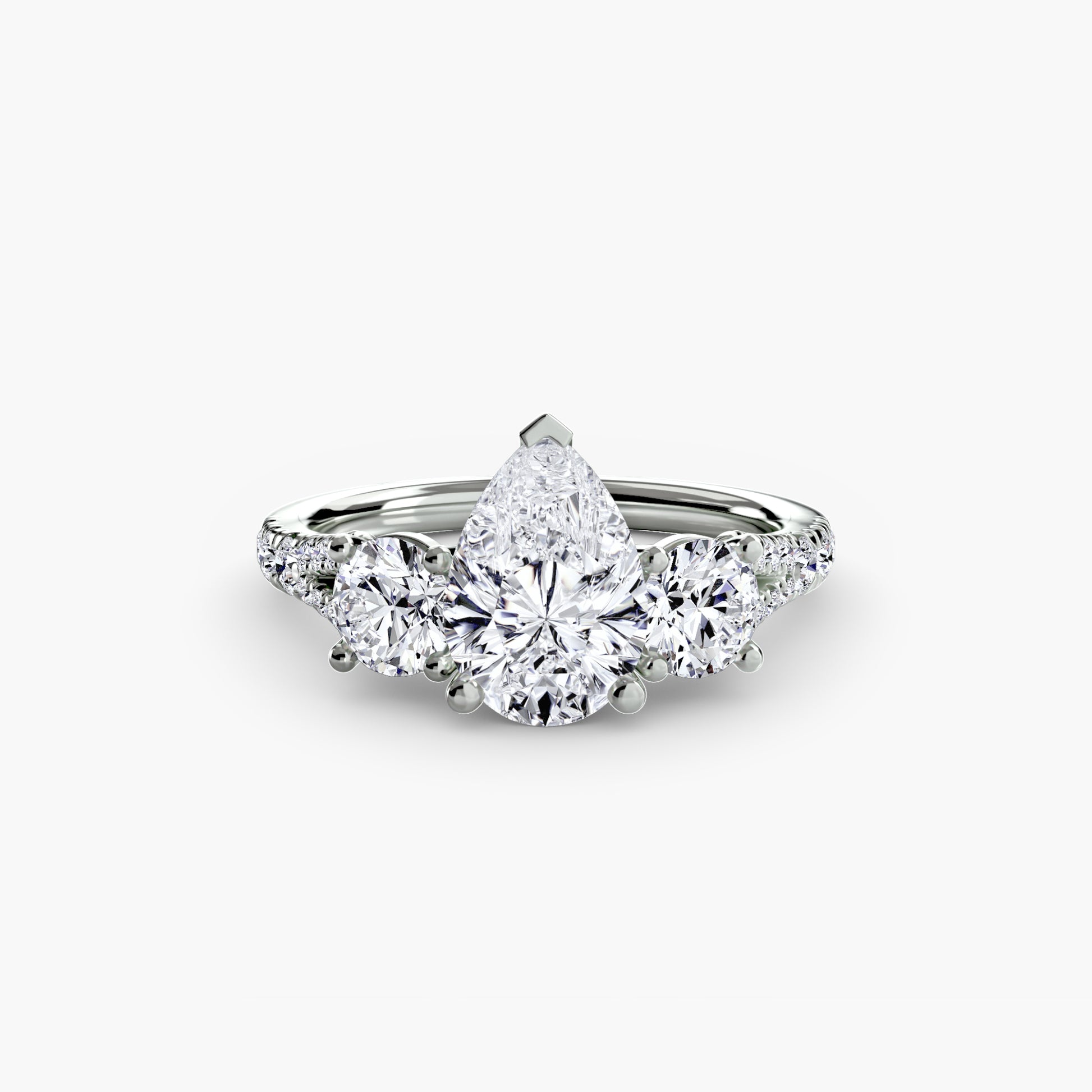 Three – Stone with Pavé Band 3