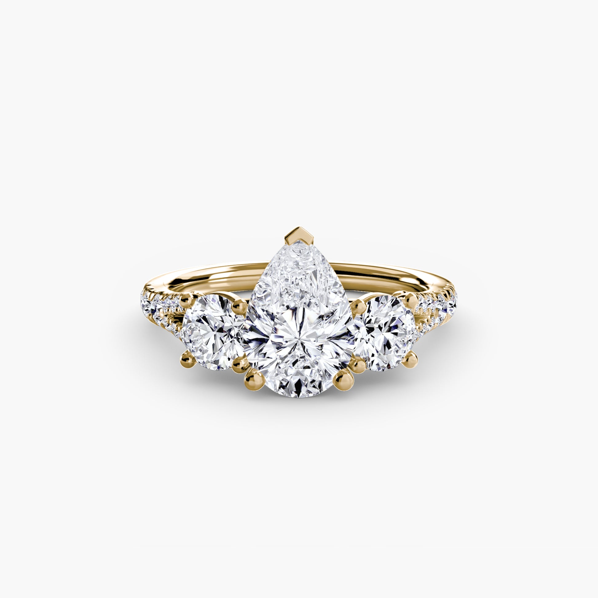 Three – Stone with Pavé Band 3