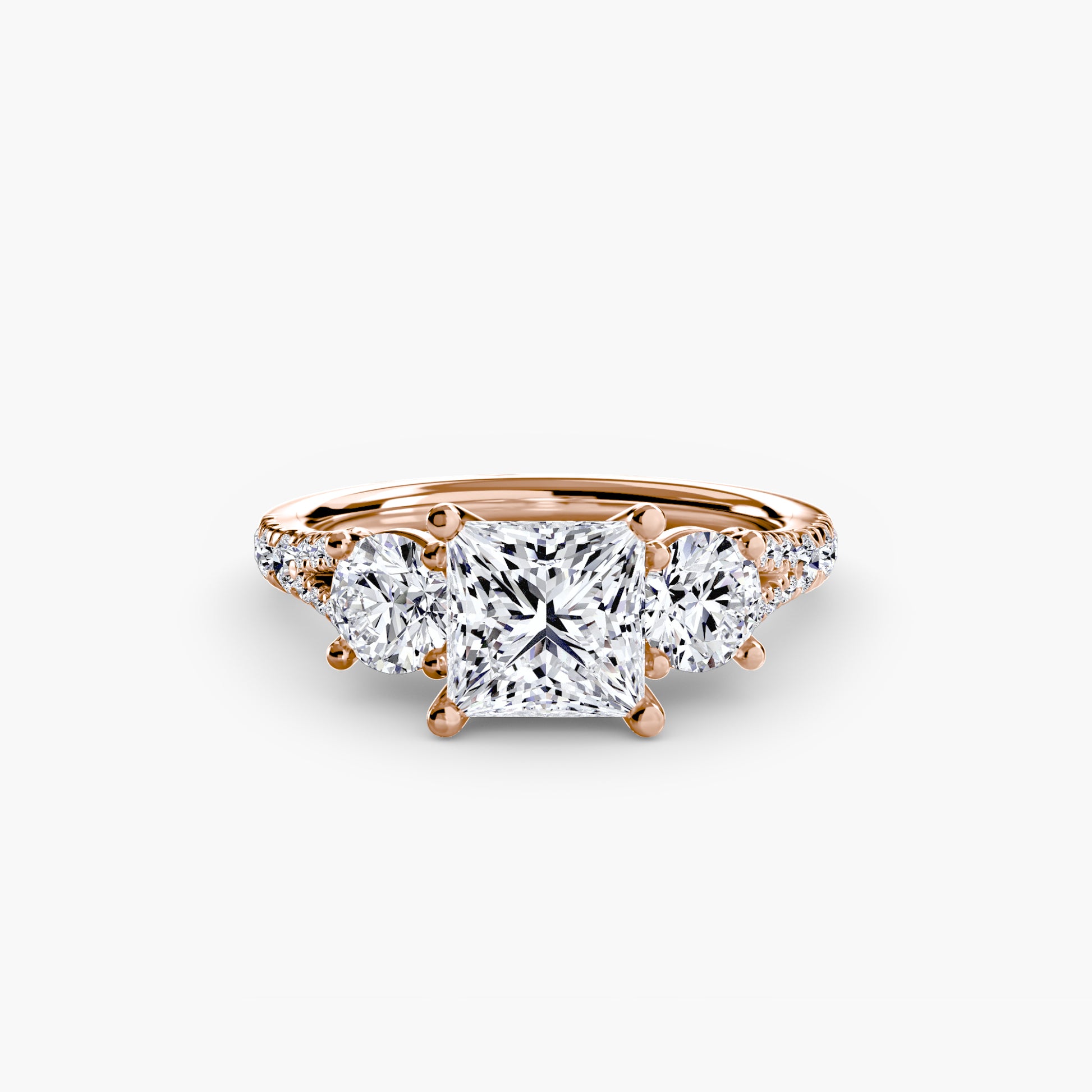 Three – Stone with Pavé Band 3