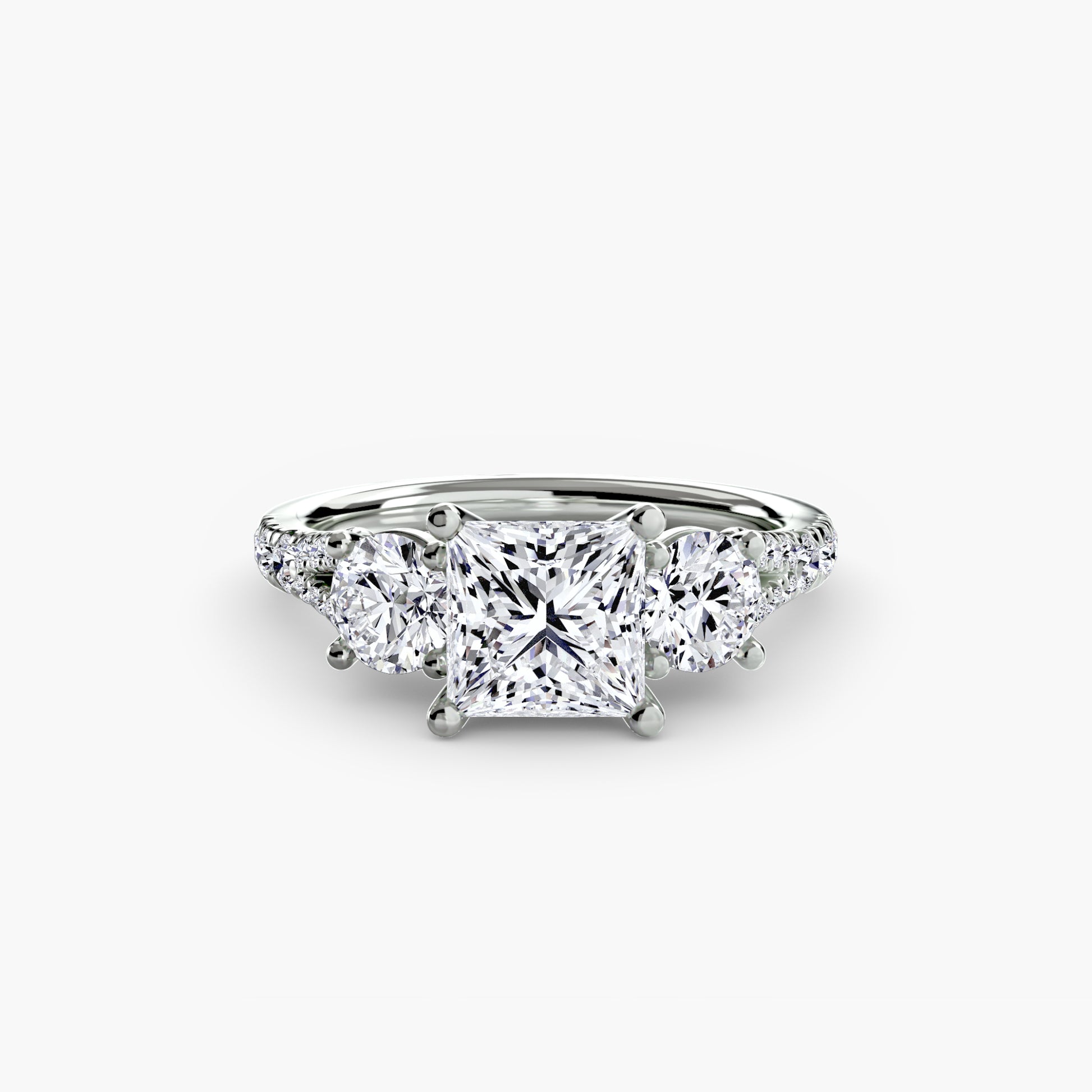 Three – Stone with Pavé Band 3