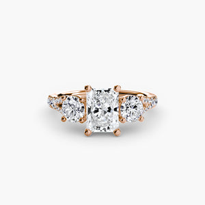 Three – Stone with Pavé Band 3