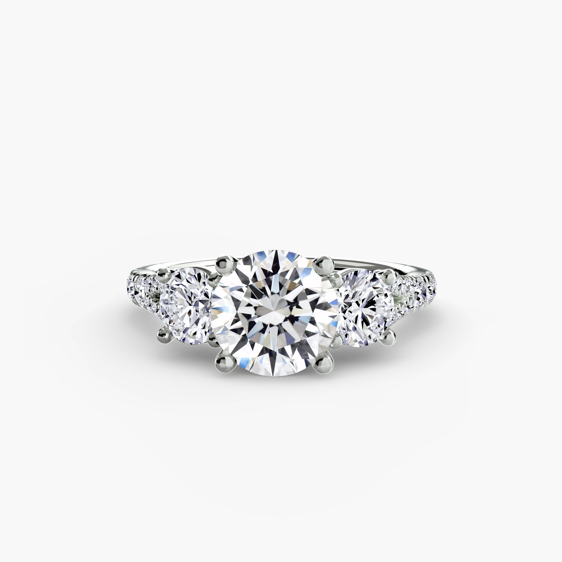 Three – Stone with Pavé Band 3