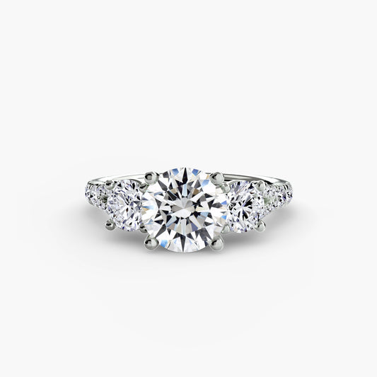Three – Stone with Pavé Band 3