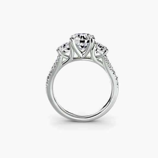 Three – Stone with Pavé Band 3