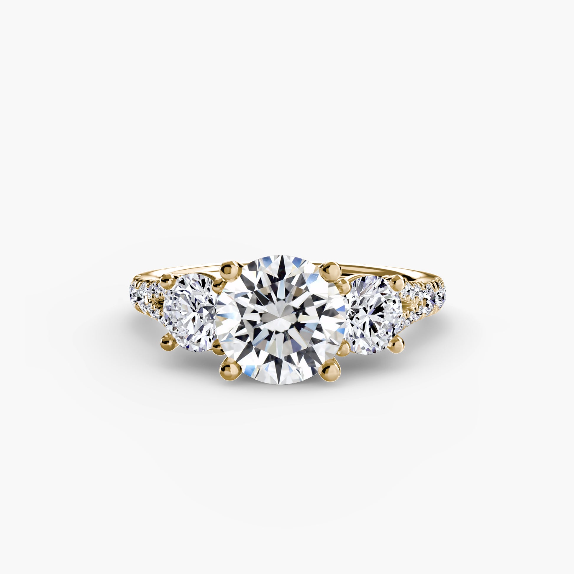 Three – Stone with Pavé Band 3