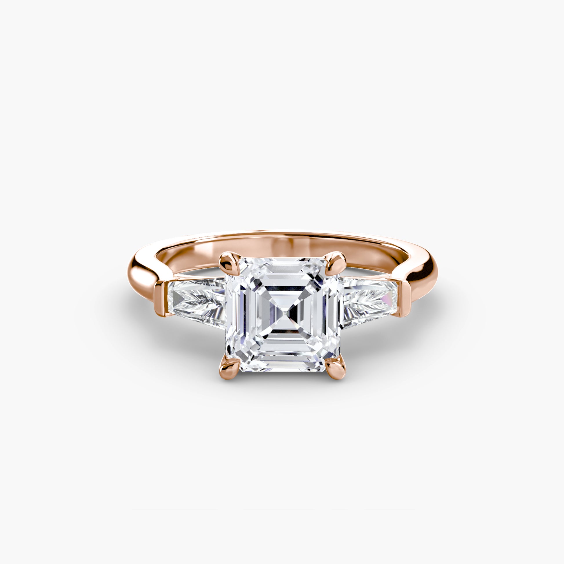 Three – Stone Ring (Baguette Side Stones