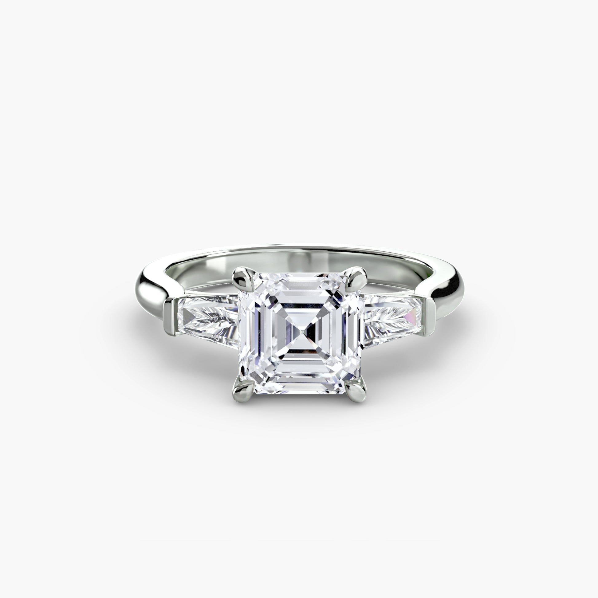 Three – Stone Ring (Baguette Side Stones