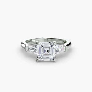 Three – Stone Ring (Baguette Side Stones