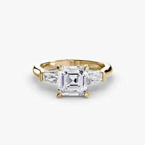 Three – Stone Ring (Baguette Side Stones