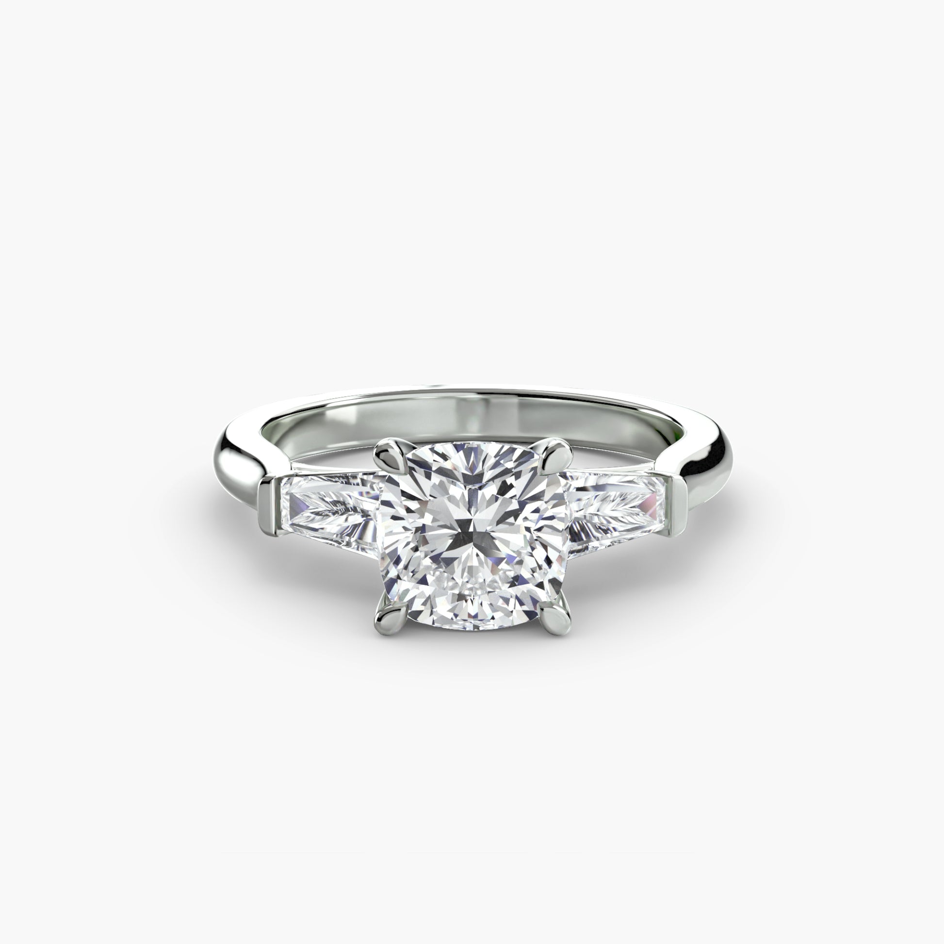 Three – Stone Ring (Baguette Side Stones