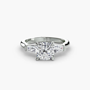 Three – Stone Ring (Baguette Side Stones