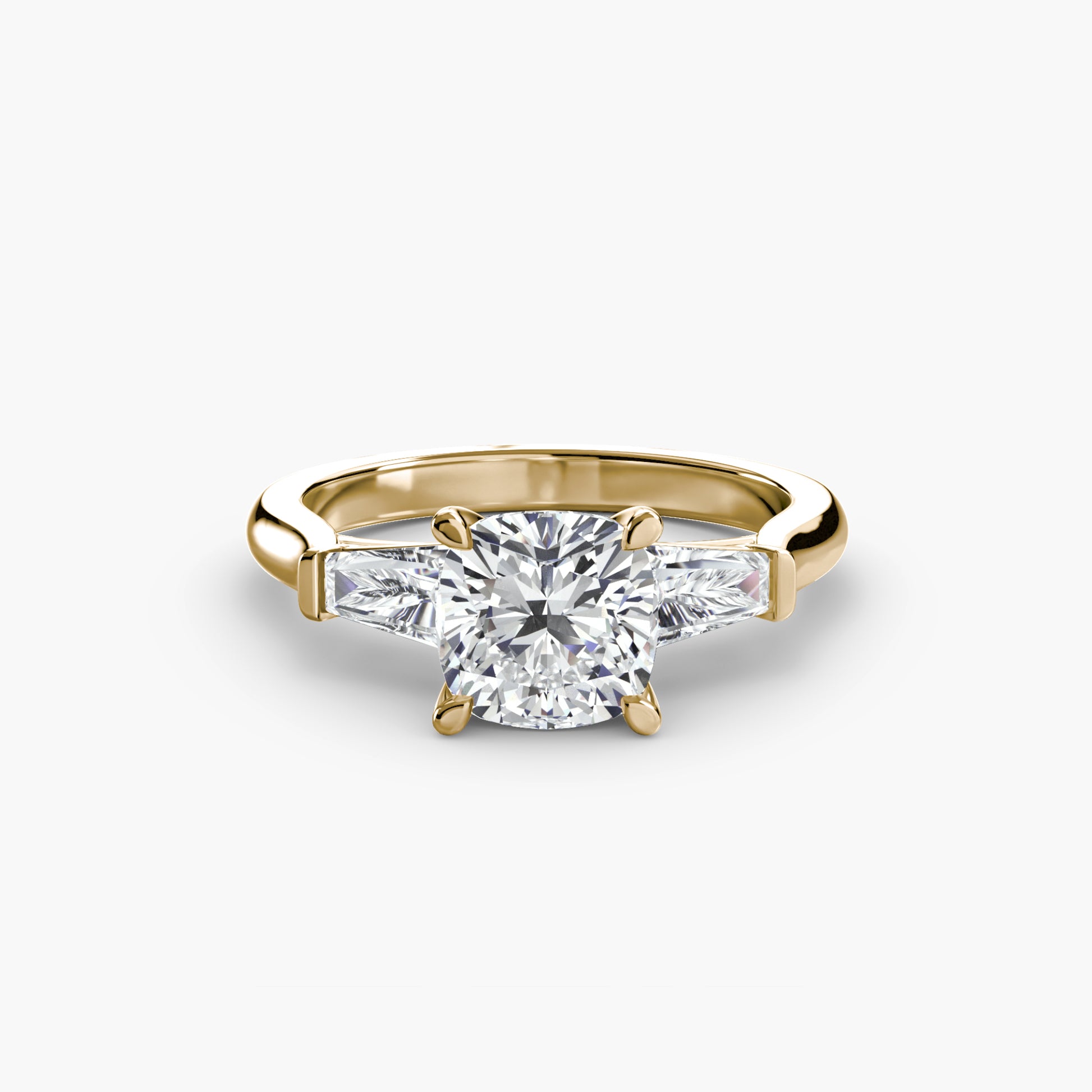 Three – Stone Ring (Baguette Side Stones