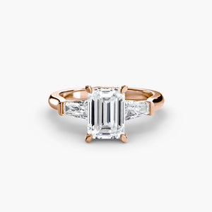 Three – Stone Ring (Baguette Side Stones