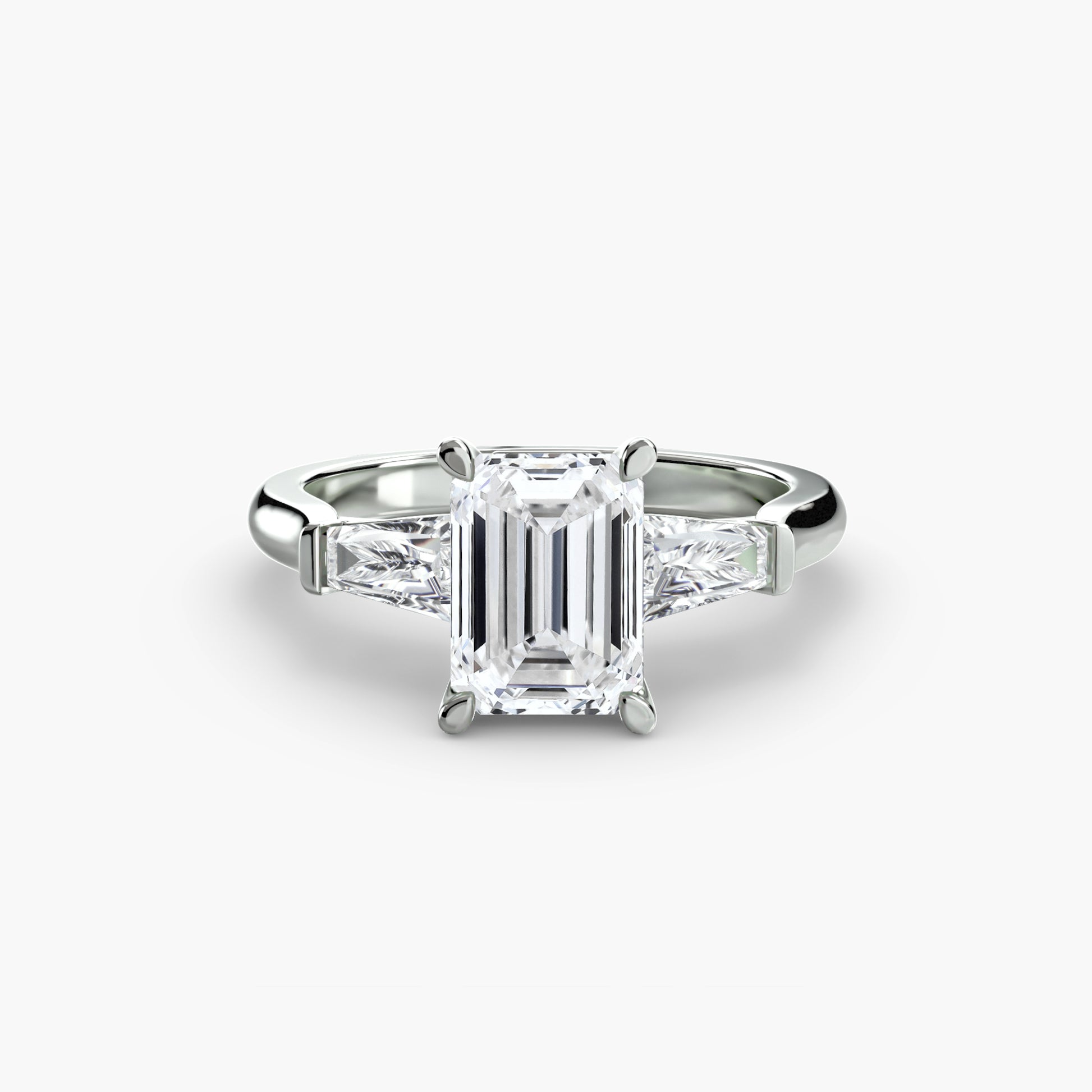 Three – Stone Ring (Baguette Side Stones