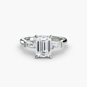 Three – Stone Ring (Baguette Side Stones
