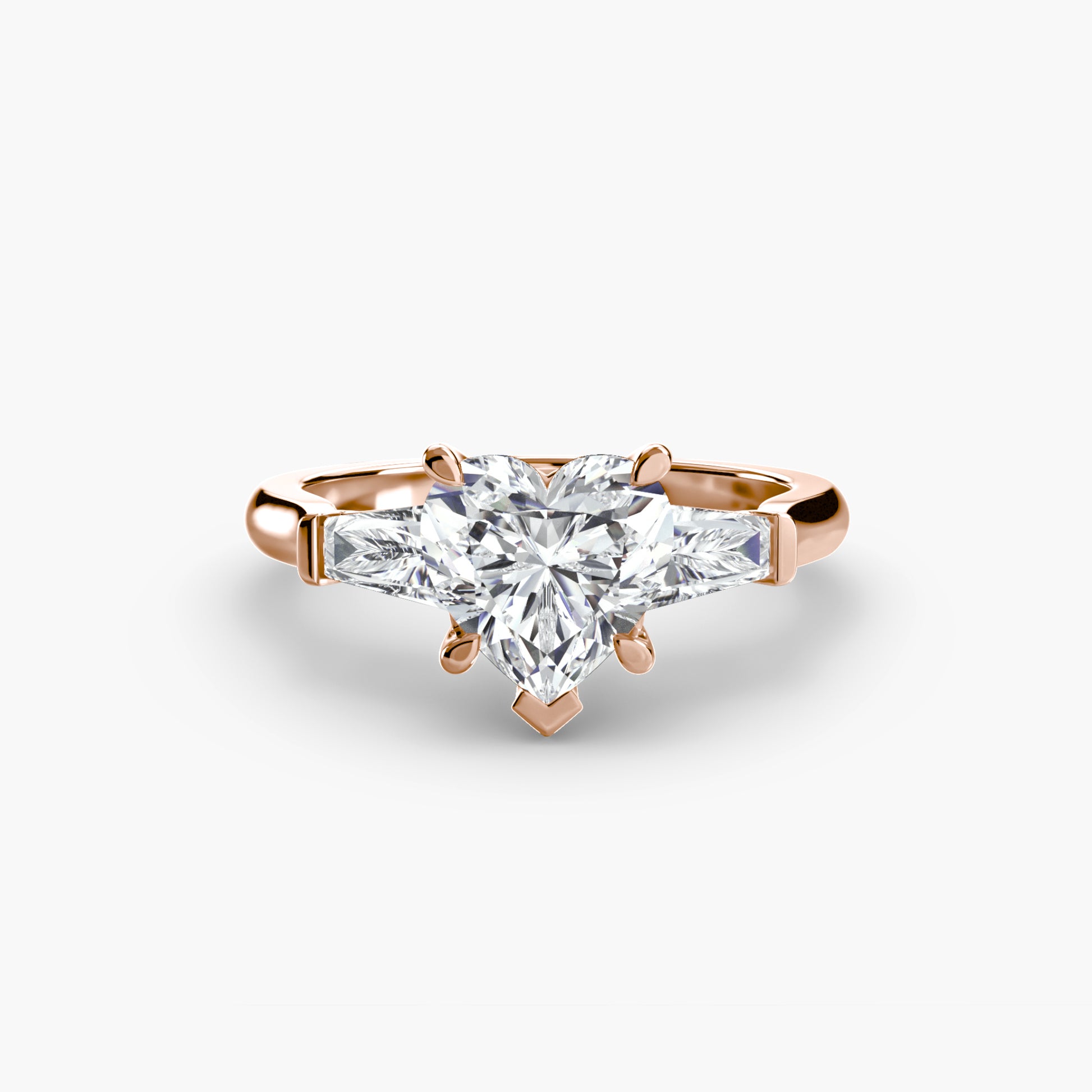 Three – Stone Ring (Baguette Side Stones