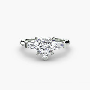 Three – Stone Ring (Baguette Side Stones