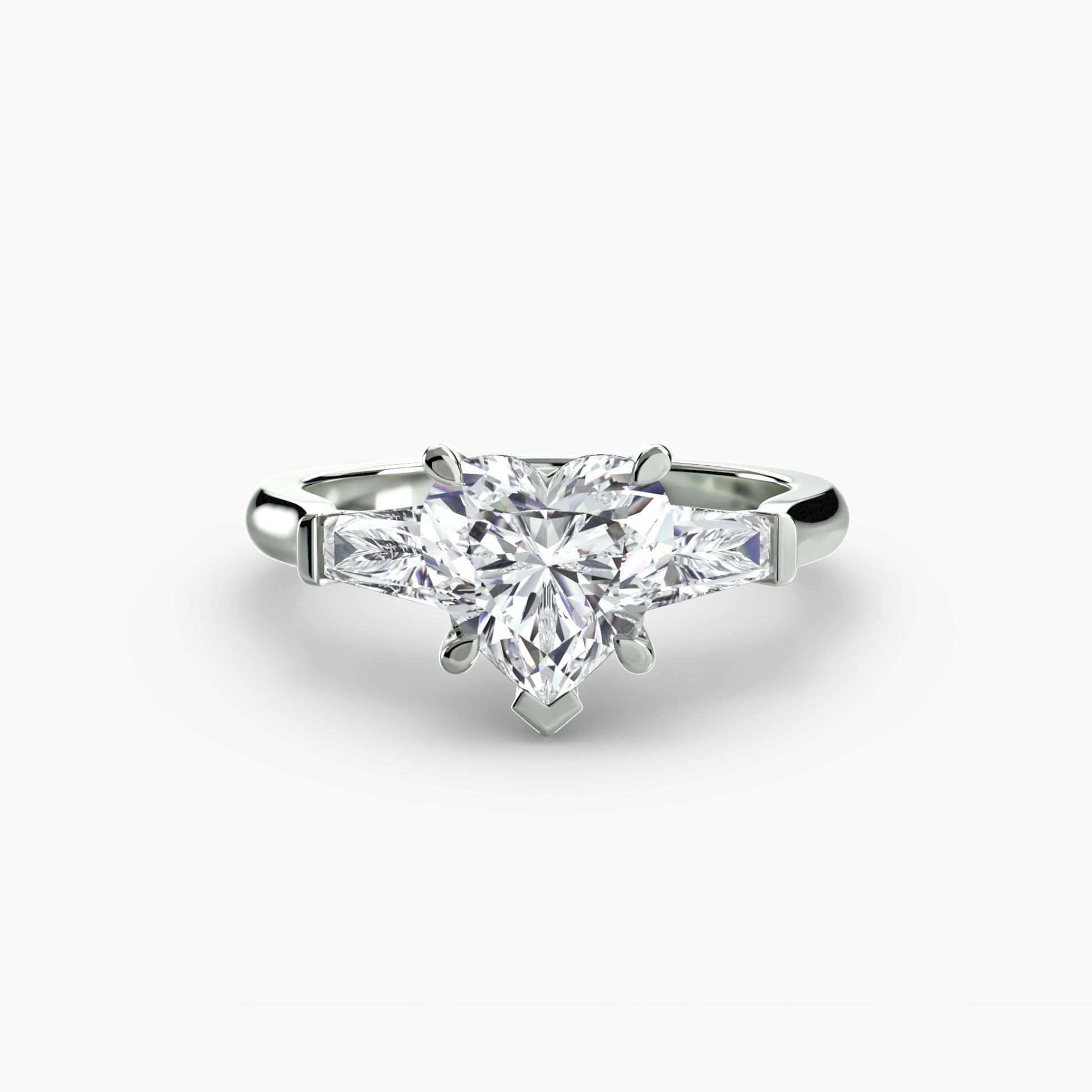 Three – Stone Ring (Baguette Side Stones