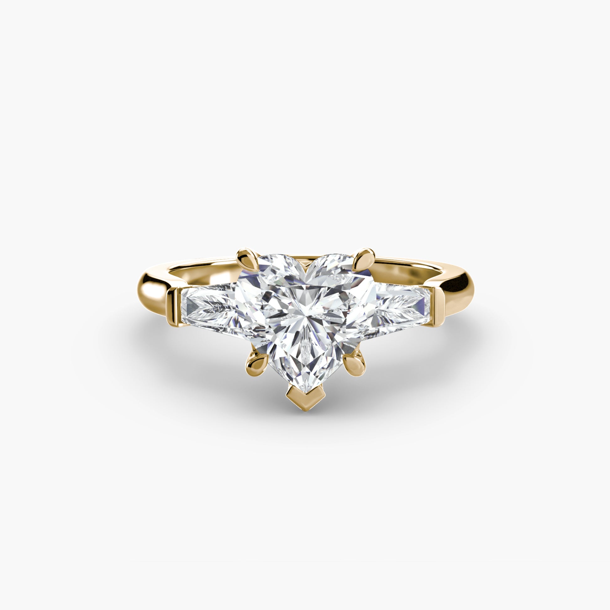 Three – Stone Ring (Baguette Side Stones