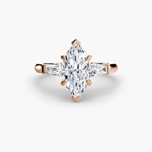 Three – Stone Ring (Baguette Side Stones