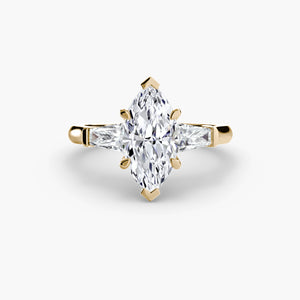 Three – Stone Ring (Baguette Side Stones