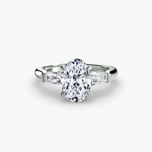 Three – Stone Ring (Baguette Side Stones