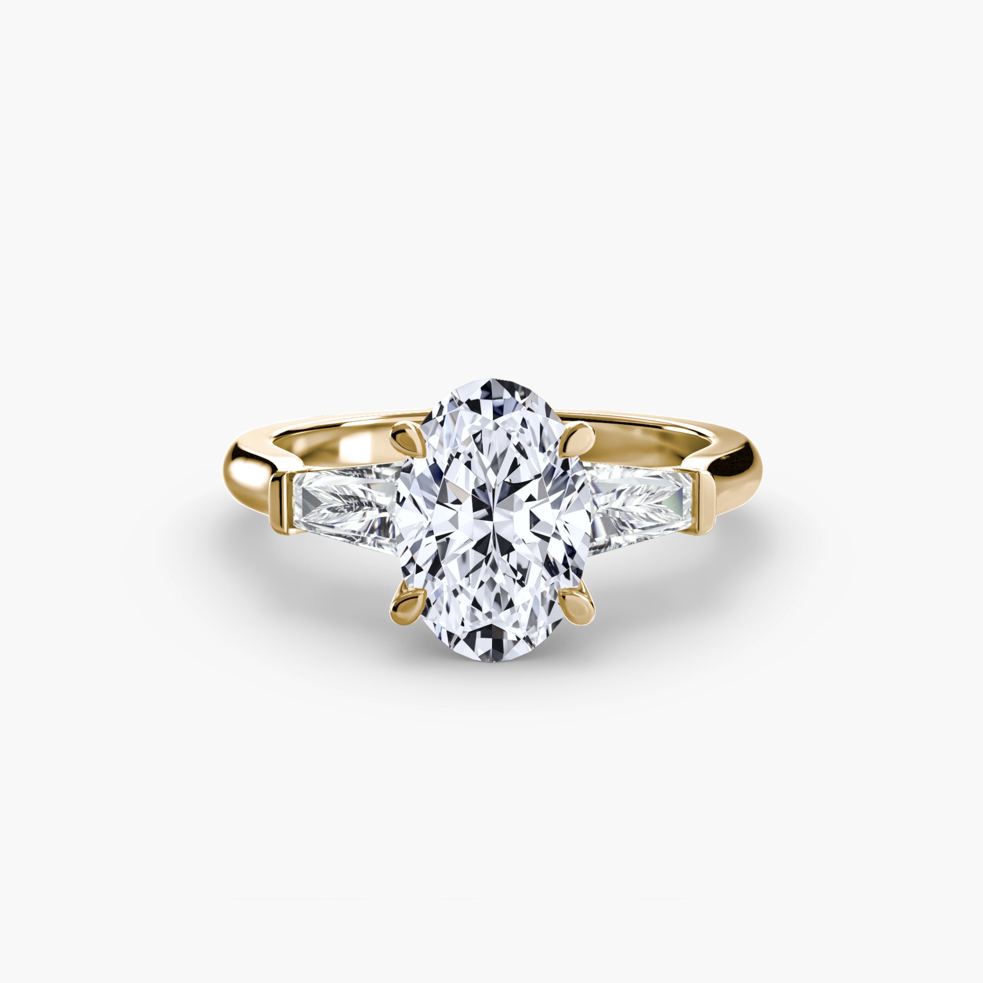 Three – Stone Ring (Baguette Side Stones