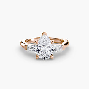 Three – Stone Ring (Baguette Side Stones