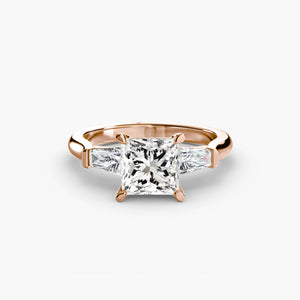 Three – Stone Ring (Baguette Side Stones