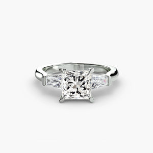 Three – Stone Ring (Baguette Side Stones