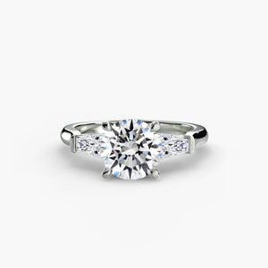 Three – Stone Ring (Baguette Side Stones