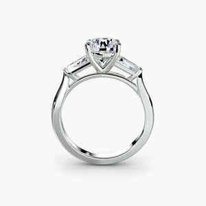 Three – Stone Ring (Baguette Side Stones