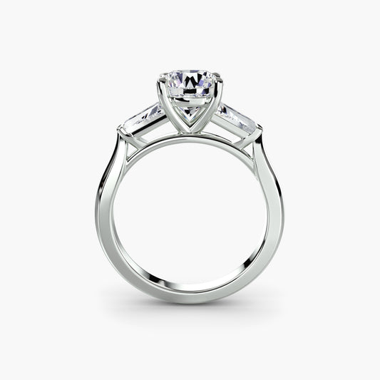 Three – Stone Ring (Baguette Side Stones