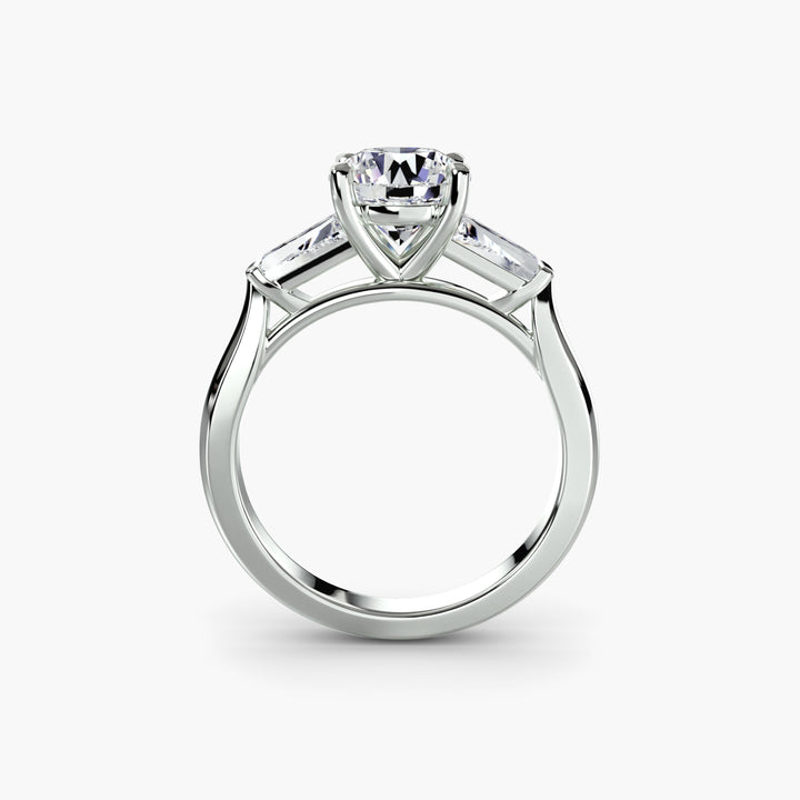 Three – Stone Ring (Baguette Side Stones