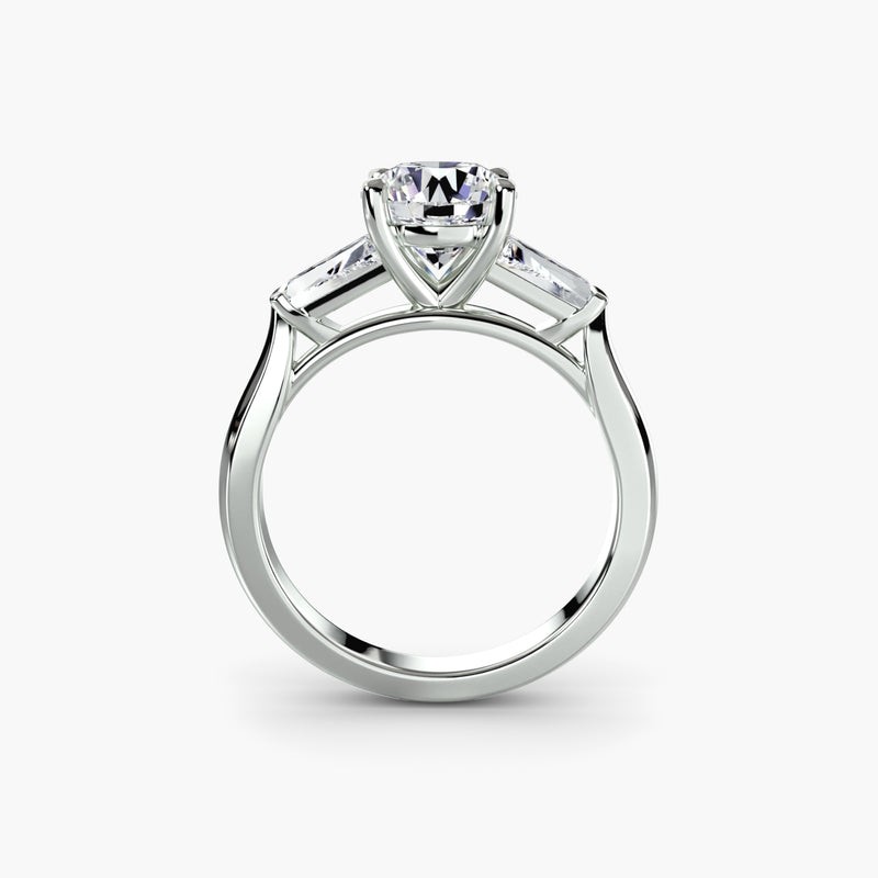 Three – Stone Ring (Baguette Side Stones