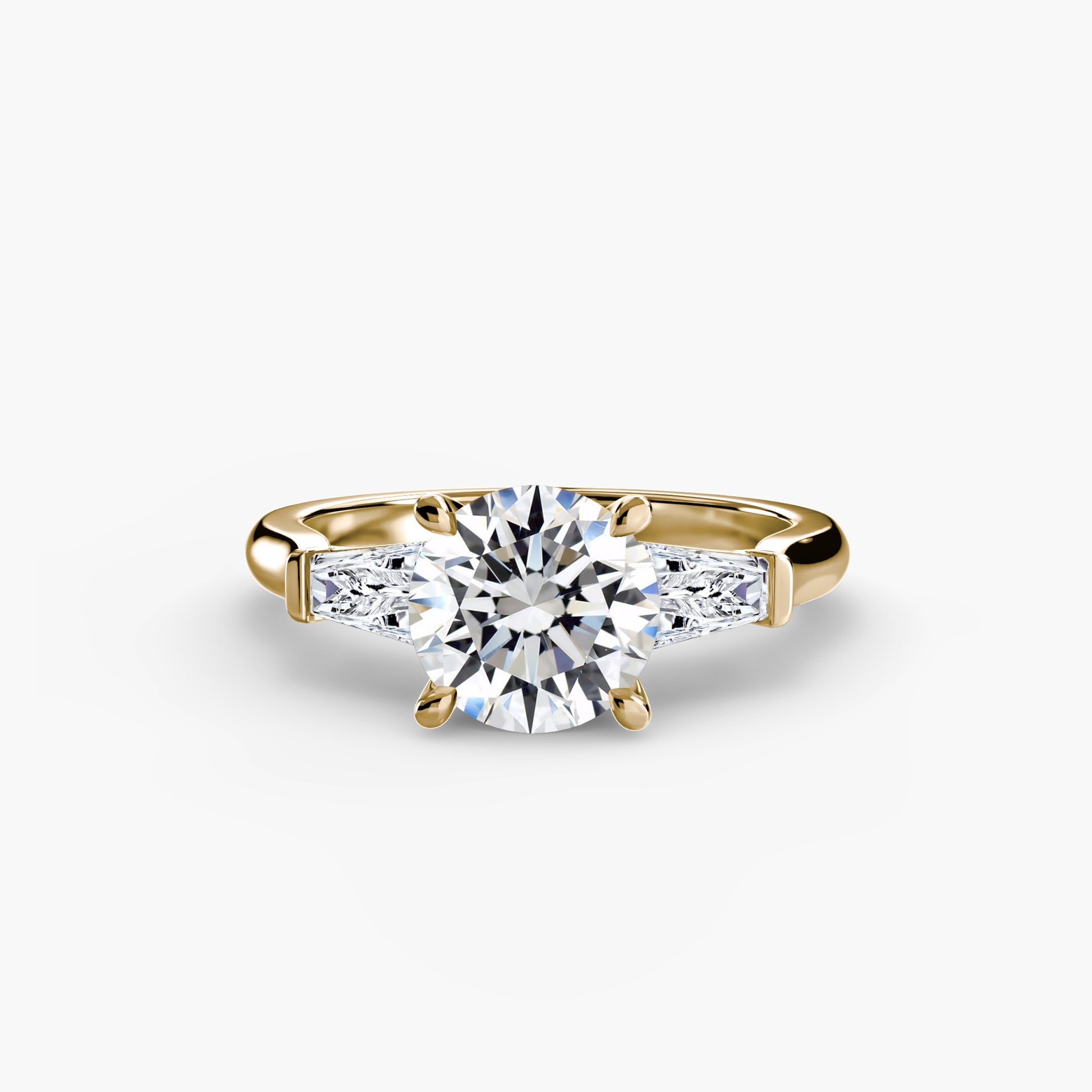 Three – Stone Ring (Baguette Side Stones