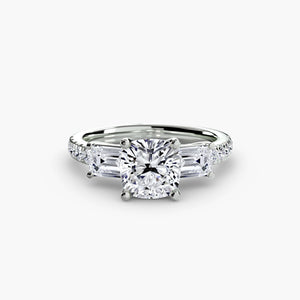 Three – Stone Ring with Pavé Band 4