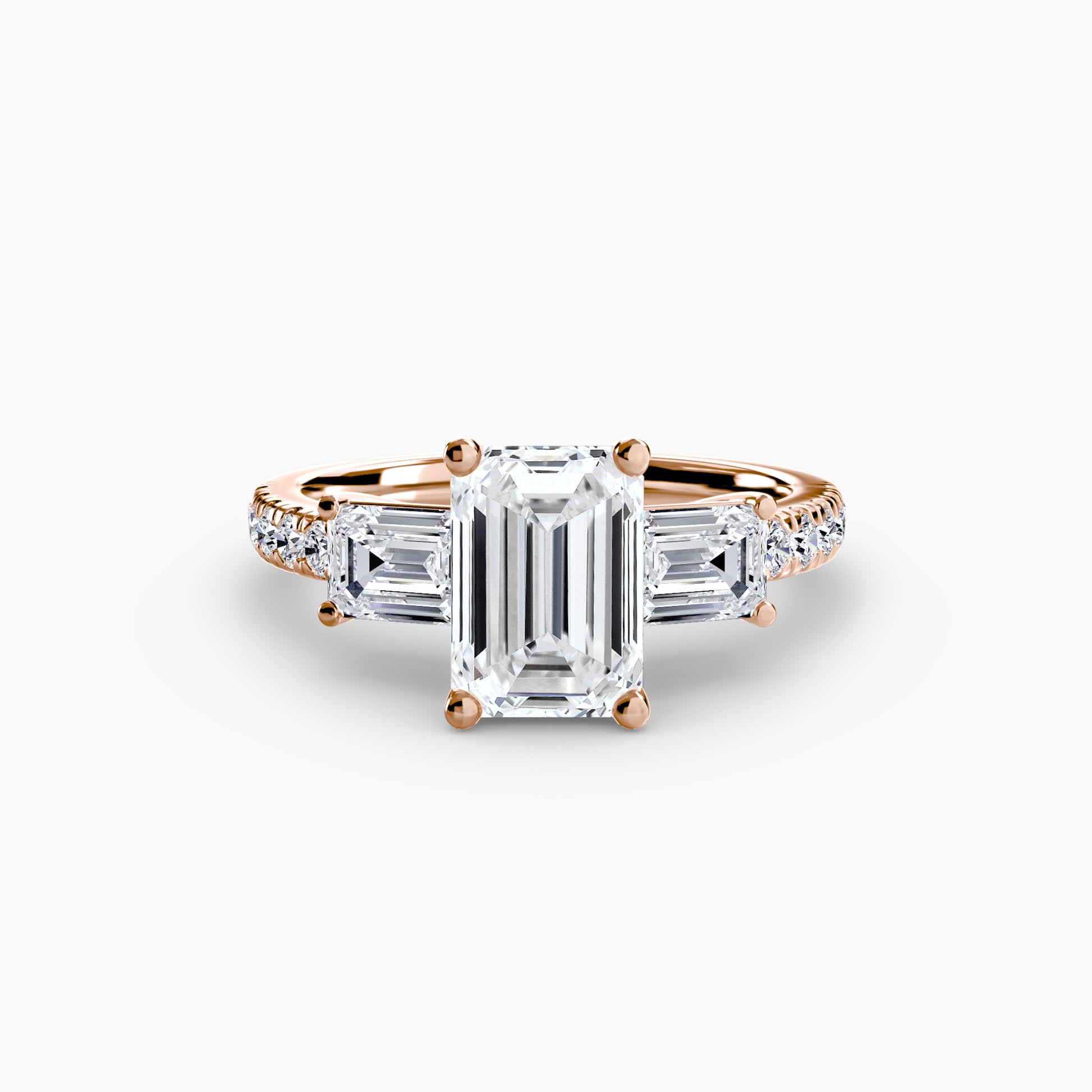 Three – Stone Ring with Pavé Band 4