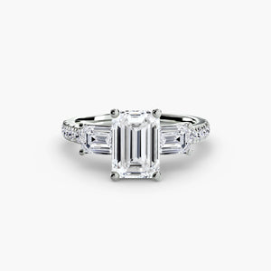 Three – Stone Ring with Pavé Band 4