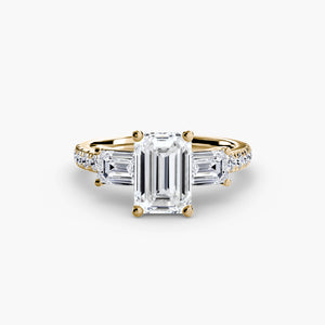Three – Stone Ring with Pavé Band 4