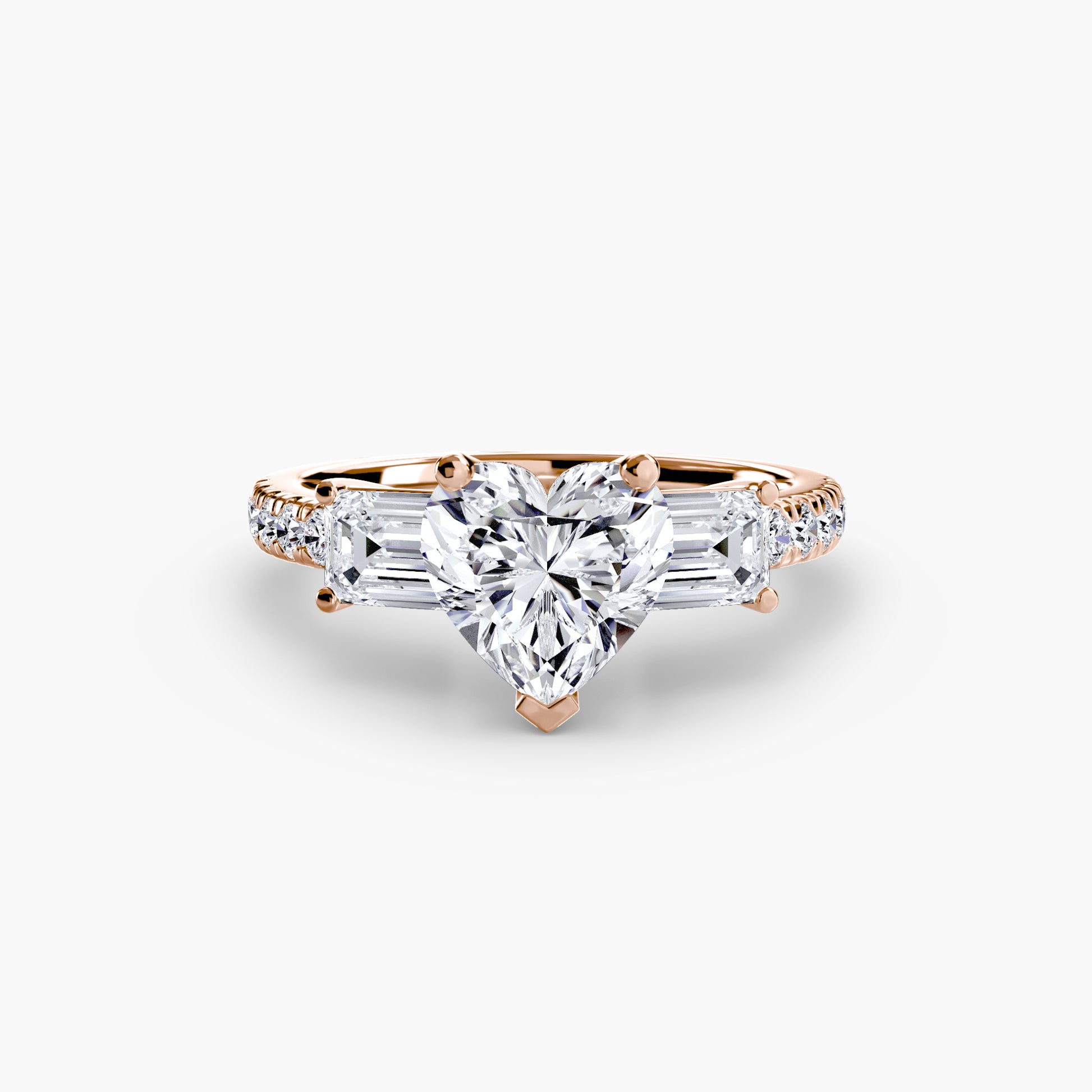 Three – Stone Ring with Pavé Band 4