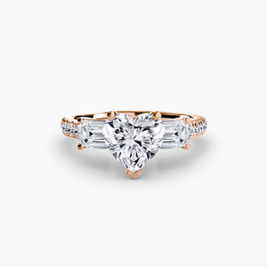 Three – Stone Ring with Pavé Band 4