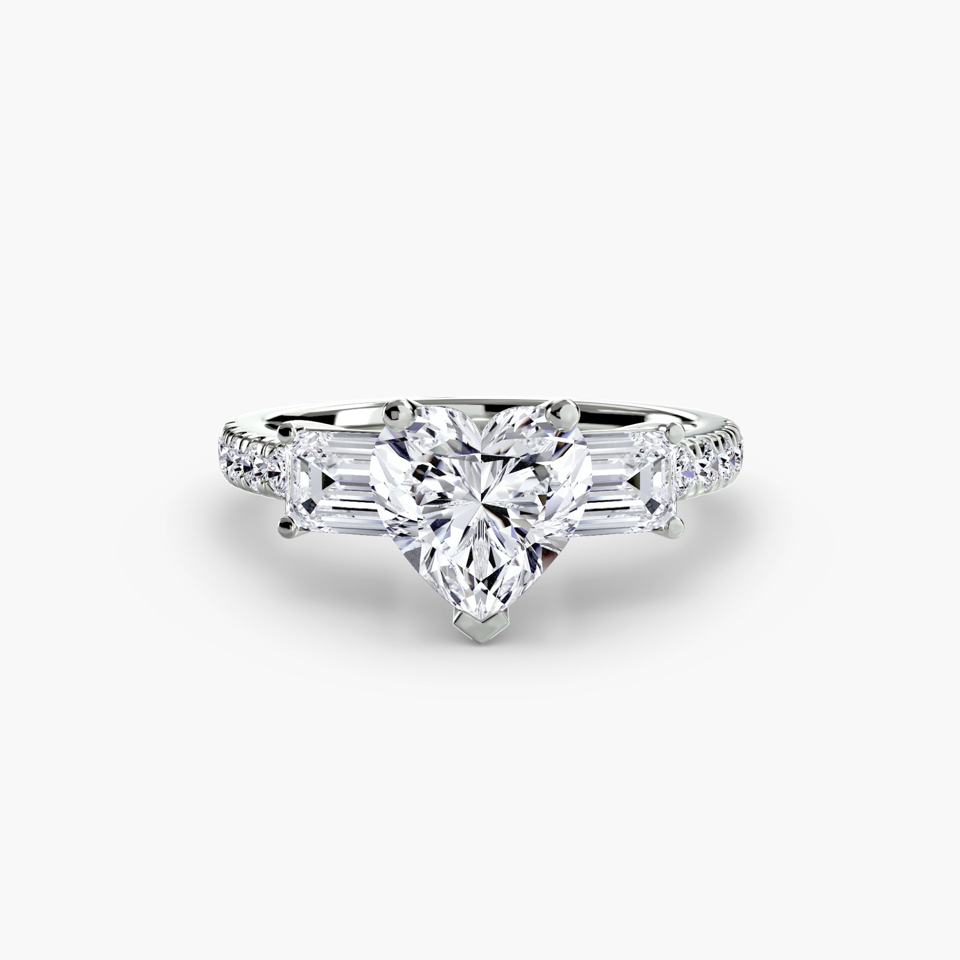 Three – Stone Ring with Pavé Band 4